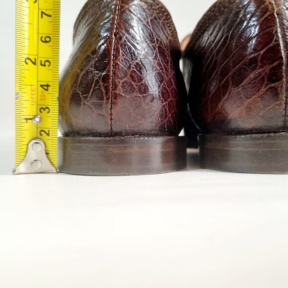 HERA Brown Croc-Embossed Leather Monk Strap Shoes โ Elegant Dress Shoes - Picture 5 of 5